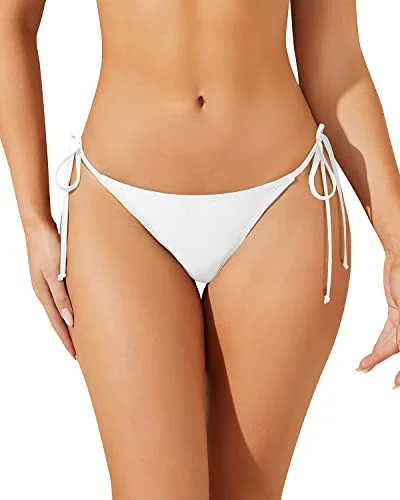 Women's Crochet - Trimmed Swim Tops in White for a Boho - Inspired Beach OutfitString Tie Side Swimsuit Bottom Women's Sexy Thong Bathing Suit Bottom Women's Crochet - Trimmed Swim Tops in White for a Boho - Inspired Beach OutfitString Tie Side Swimsuit Bottom Women's Sexy Thong Bathing Suit Bottom