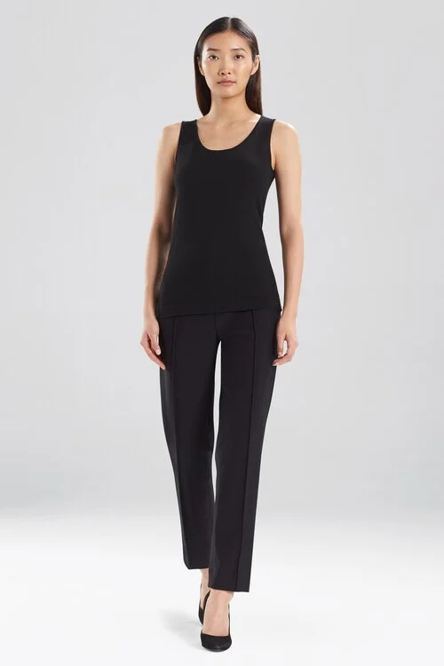 Plus Size Women's Side - Slit Sweaters in Bold SolidsMilano Sweater Knit Tank