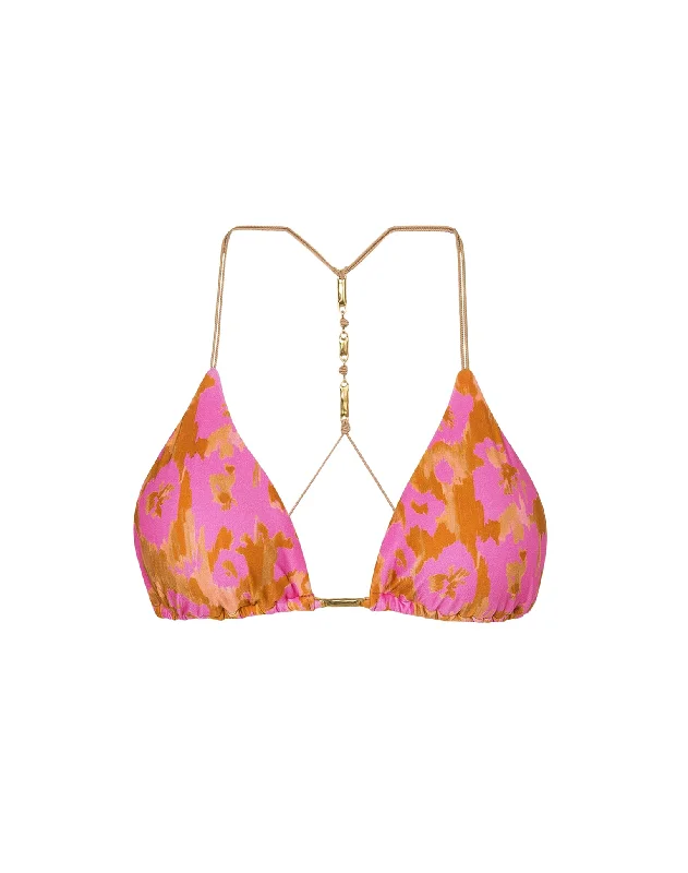 Plus Size Women's Ruffled Bikini Tops in Floral Print for a Feminine Beach LookRuth T Back Top - Mosqueta Plus Size Women's Ruffled Bikini Tops in Floral Print for a Feminine Beach LookRuth T Back Top - Mosqueta