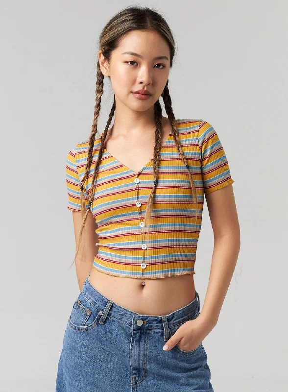 Sequin - Embellished Women's Crop Top in Black for a Glamorous Party LookStripe Button Cropped Top CL305 Sequin - Embellished Women's Crop Top in Black for a Glamorous Party LookStripe Button Cropped Top CL305