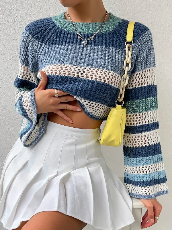 Boat Neck Women's Merino Wool Sweaters in Neutral ShadesMOOSTA Colorblock Raglan Sleeve Pointelle Knit Crop Sweater Boat Neck Women's Merino Wool Sweaters in Neutral ShadesMOOSTA Colorblock Raglan Sleeve Pointelle Knit Crop Sweater