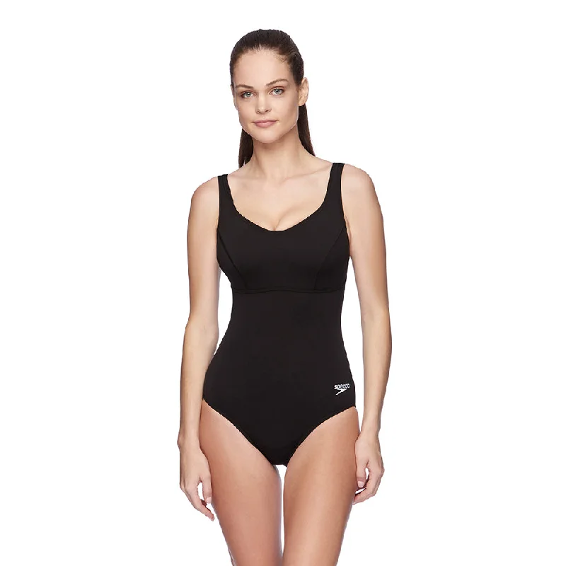 Plus Size Women's Striped One - Pieces in Navy and White for a Nautical - Inspired EnsembleSpeedo Womens Contour Clipback One Piece Plus Size Women's Striped One - Pieces in Navy and White for a Nautical - Inspired EnsembleSpeedo Womens Contour Clipback One Piece
