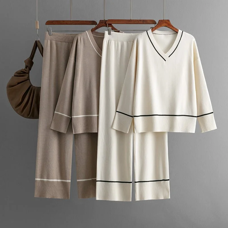 Split - Hem Women's Linen Blend Sweaters for SpringWinter new loose casual sweater pullover knitted sweater two-piece suit Split - Hem Women's Linen Blend Sweaters for SpringWinter new loose casual sweater pullover knitted sweater two-piece suit
