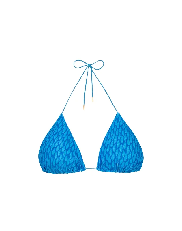 Women's Sheer - Paneled Swim Tops in Blue for a Flirty and Alluring Poolside LookTri Top - Hidra Women's Sheer - Paneled Swim Tops in Blue for a Flirty and Alluring Poolside LookTri Top - Hidra