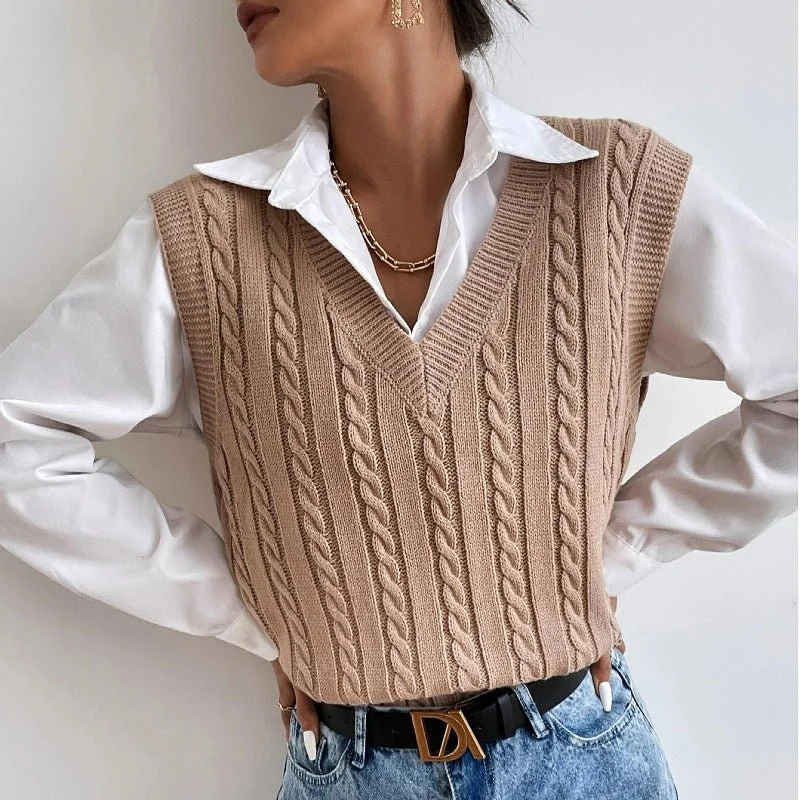 Boat Neck Women's Merino Wool Sweaters in Neutral ShadesCable Knit Sweater Vest Without Blouse Boat Neck Women's Merino Wool Sweaters in Neutral ShadesCable Knit Sweater Vest Without Blouse
