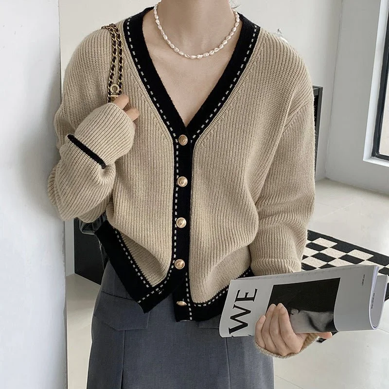Plus Size Women's Belted Cable Knit SweatersKorean style gentle lazy style loose V-neck slimming ribbed sweater jacket for women Plus Size Women's Belted Cable Knit SweatersKorean style gentle lazy style loose V-neck slimming ribbed sweater jacket for women