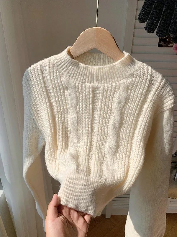 Sleeveless Women's Silk - Trimmed Sweaters for SummerEZwear Spring Clothes Mock Neck Trumpet Sleeve Crop Sweater Sleeveless Women's Silk - Trimmed Sweaters for SummerEZwear Spring Clothes Mock Neck Trumpet Sleeve Crop Sweater