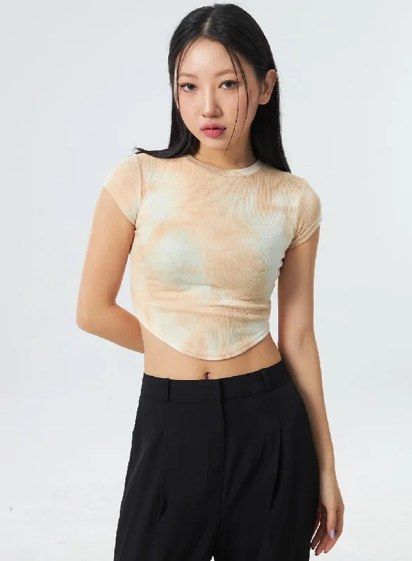 Velvet Women's Crop Top in Purple for a Luxurious and Rich - Hued Winter LookTie Dye Cropped Tee CM330 Velvet Women's Crop Top in Purple for a Luxurious and Rich - Hued Winter LookTie Dye Cropped Tee CM330