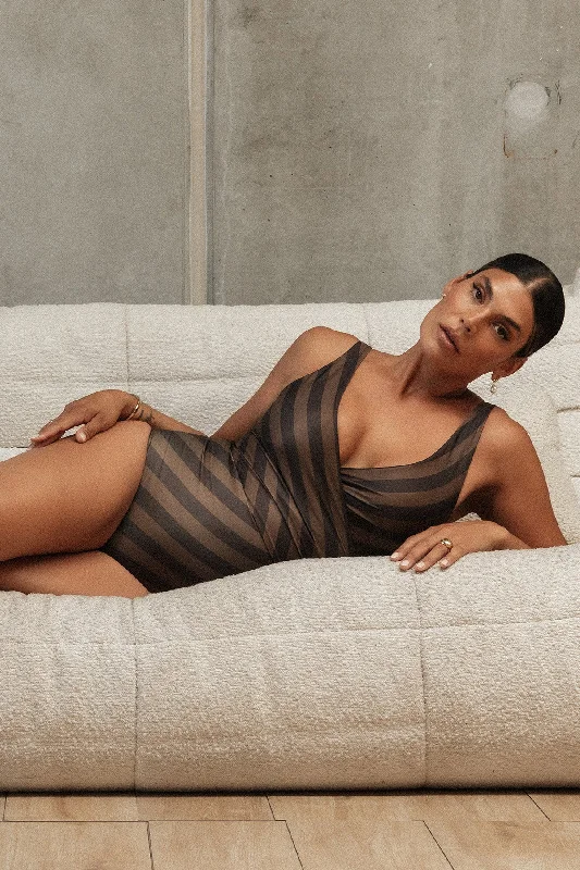 Women's Sheer Paneled One - Pieces in White for a Delicate and Elegant Evening AppearanceEspresso Reversible Wrapsuit Women's Sheer Paneled One - Pieces in White for a Delicate and Elegant Evening AppearanceEspresso Reversible Wrapsuit