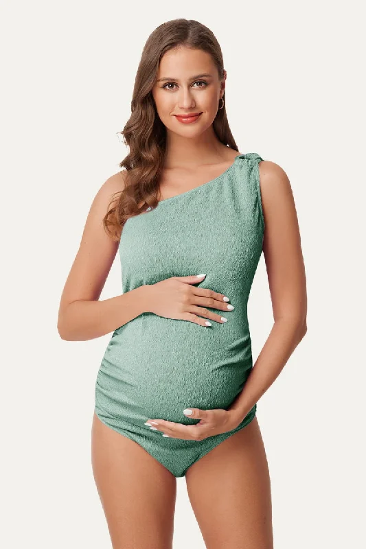 Women's Cut - Out One - Pieces in Black with Geometric Shapes for a Modern and Edgy StyleMaternity One Shoulder Ring Linked Swimsuit | One Piece Bathing Suit Women's Cut - Out One - Pieces in Black with Geometric Shapes for a Modern and Edgy StyleMaternity One Shoulder Ring Linked Swimsuit | One Piece Bathing Suit