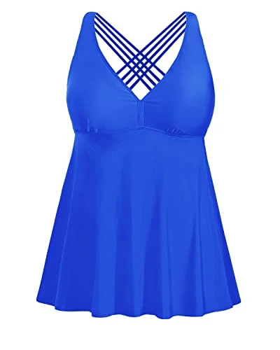 Plus Size Women's Ruched Swim Tops in Green for a Comfortable and Stylish Beach OutfitFlowy Plus Size Tankini Tops For Women V Neck Swim Top-Bright Royal Blue Plus Size Women's Ruched Swim Tops in Green for a Comfortable and Stylish Beach OutfitFlowy Plus Size Tankini Tops For Women V Neck Swim Top-Bright Royal Blue