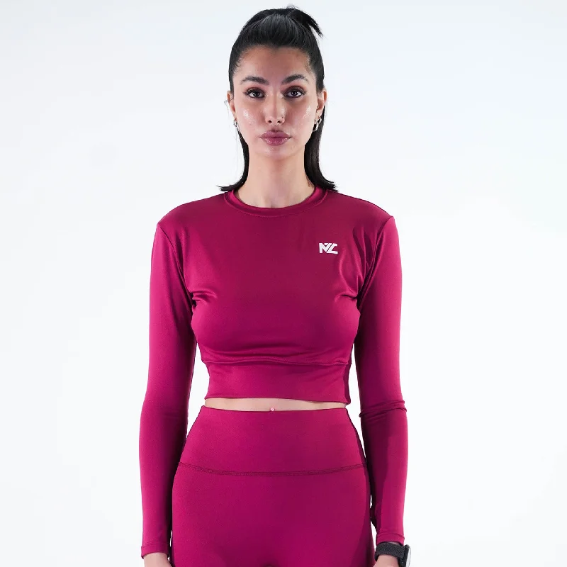 Flex Fuse Crop Top Burgundy