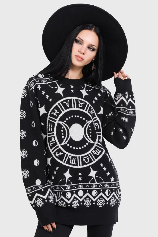 Hooded Women's Fleece - Lined Sweaters for WinterCosmic Hallowmas Sweater