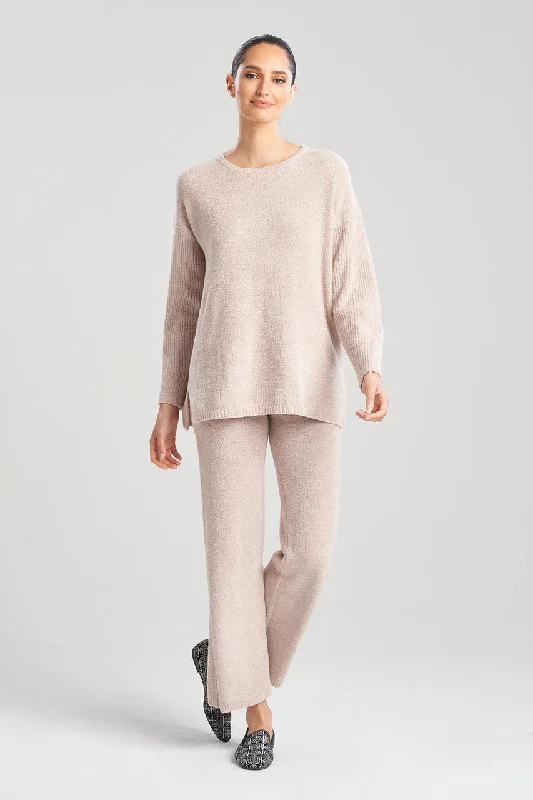 Plus Size Women's Side - Slit Sweaters in Bold SolidsAura Solid Sweater
