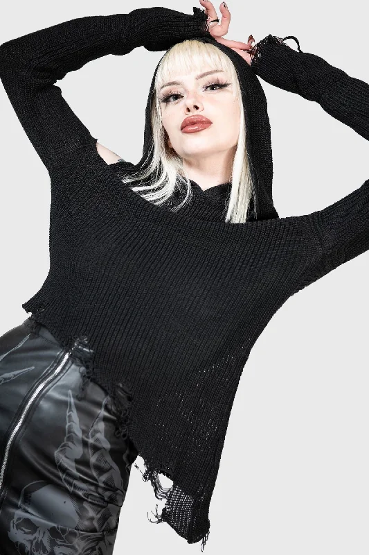 Open - Front Women's Cardigan - Style Mohair SweatersCrowned Misery Sweater