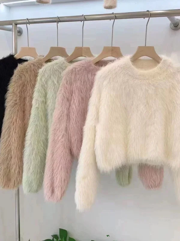 Hooded Women's Fleece - Lined Sweaters for WinterHarriet Mohair Fur Detailed Soft Sweater Hooded Women's Fleece - Lined Sweaters for WinterHarriet Mohair Fur Detailed Soft Sweater