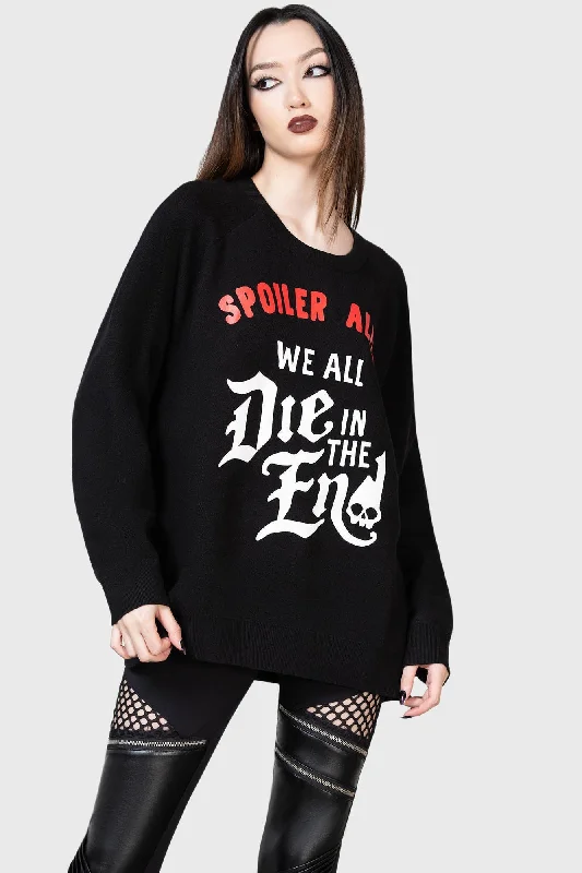 High - Low Hem Women's Cashmere - Blended SweatersSpoiler Batwing Sweater