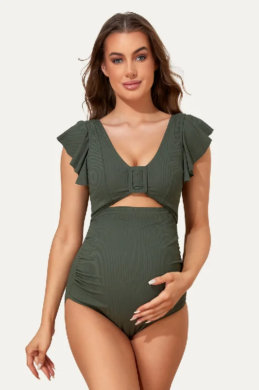 Plus Size Women's Ruffled Hem One - Pieces in Pink for a Feminine and Flirty Summer OutfitHigh Waisted One Piece Ruffled Cutout Swimsuits For Pregnant Women Plus Size Women's Ruffled Hem One - Pieces in Pink for a Feminine and Flirty Summer OutfitHigh Waisted One Piece Ruffled Cutout Swimsuits For Pregnant Women