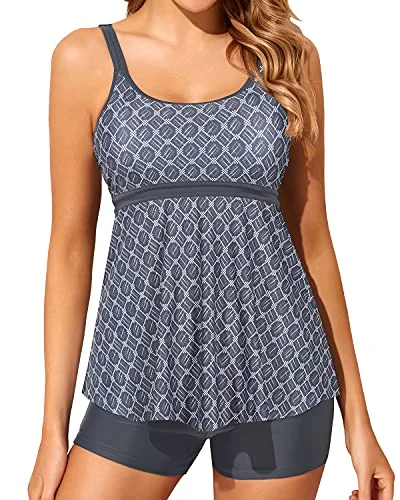Women's Halter Neck Swim Tops with Tie - Back in Neon Colors for a Bold Summer VibeWomen's Two-Piece Tankini Bathing Suit For Tummy Control-Grey Tribal Women's Halter Neck Swim Tops with Tie - Back in Neon Colors for a Bold Summer VibeWomen's Two-Piece Tankini Bathing Suit For Tummy Control-Grey Tribal