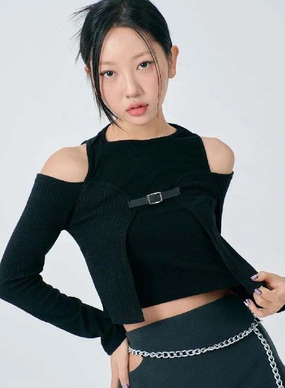 Sleeveless Women's Linen Crop Top in Natural for a Breathable and Casual Summer StyleLayered Off-Shoulder Buckle Top BD23 Sleeveless Women's Linen Crop Top in Natural for a Breathable and Casual Summer StyleLayered Off-Shoulder Buckle Top BD23