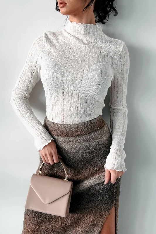 Metallic Accent Women Long Sleeve Top for a Glamorous LookAuthenticity Over Popularity Semi-Sheer Mock Neck Top (Ivory) Metallic Accent Women Long Sleeve Top for a Glamorous LookAuthenticity Over Popularity Semi-Sheer Mock Neck Top (Ivory)