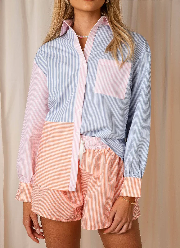 Livin' Cool Stripe Shirt - Ocean Stripe