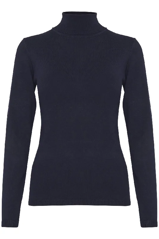 Cable - Knit Women Long Sleeve Top with a Cozy TextureMafa Roll Neck - Total Eclipse Cable - Knit Women Long Sleeve Top with a Cozy TextureMafa Roll Neck - Total Eclipse