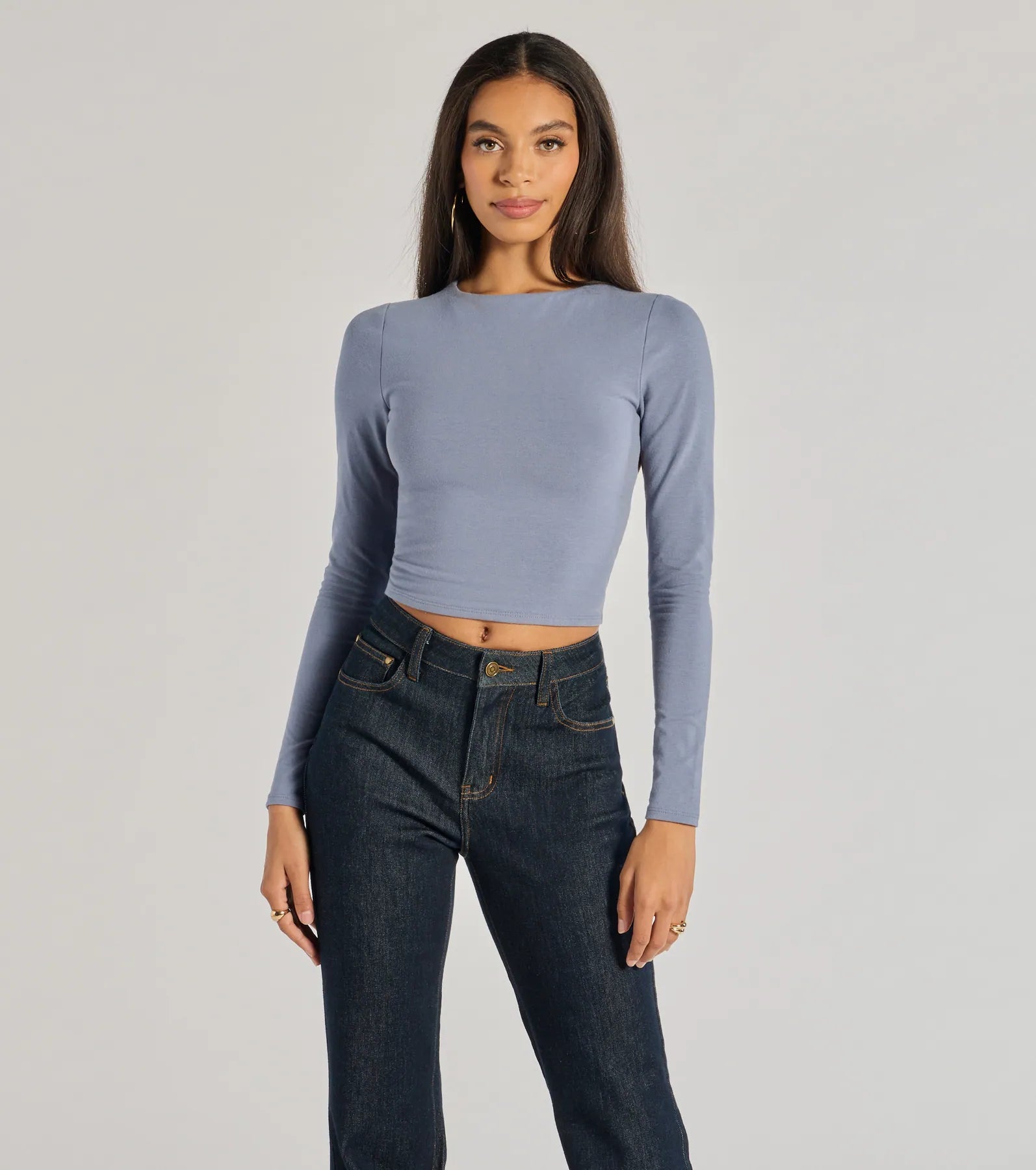 Metallic Accent Women Long Sleeve Top for a Glamorous LookElevated Staple Open Back Long Sleeve Top Metallic Accent Women Long Sleeve Top for a Glamorous LookElevated Staple Open Back Long Sleeve Top
