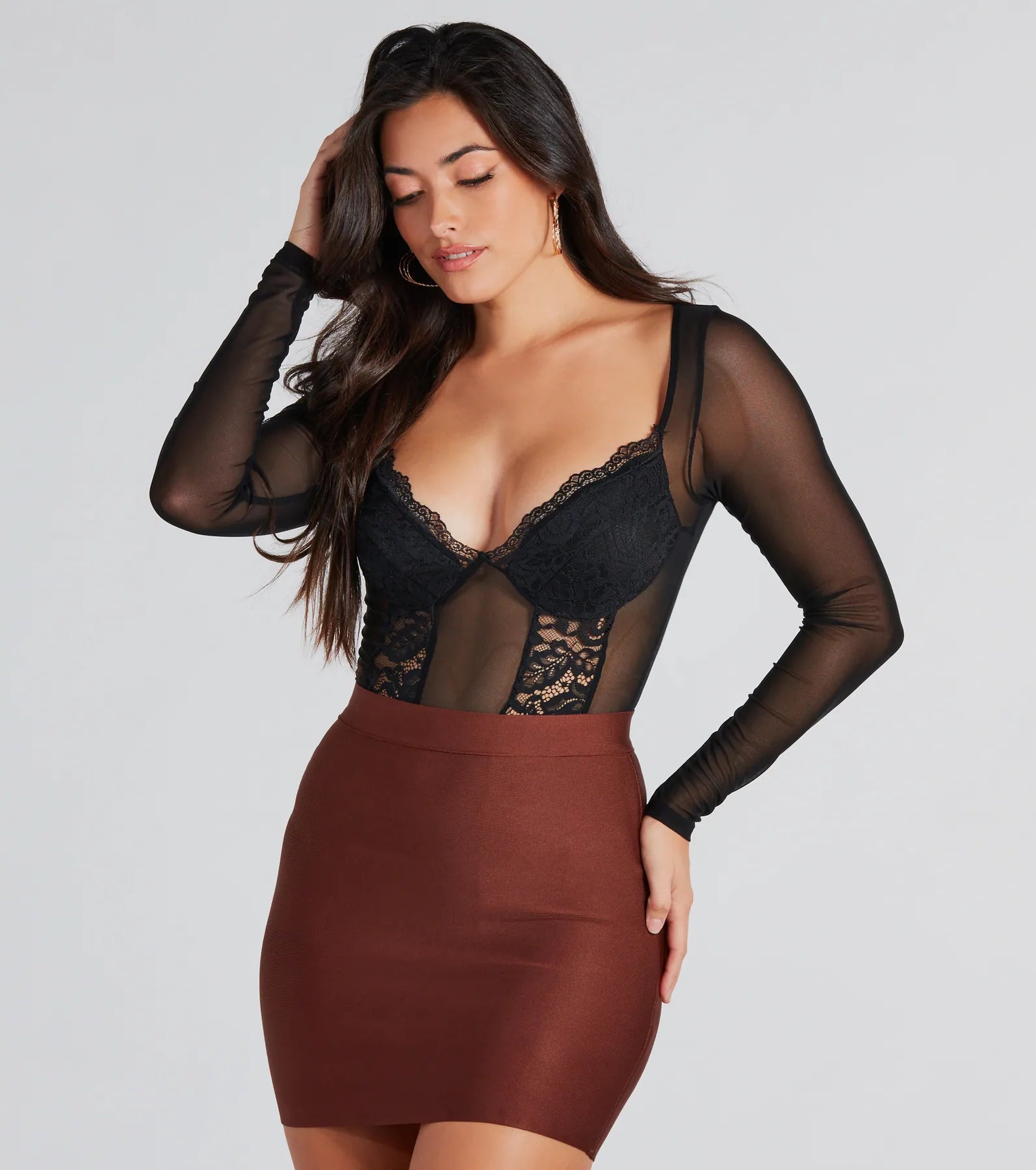 Thermal Women Long Sleeve Top for Extra Warmth in WinterExquisite Taste Lace Mesh Long Sleeve Bodysuit Thermal Women Long Sleeve Top for Extra Warmth in WinterExquisite Taste Lace Mesh Long Sleeve Bodysuit