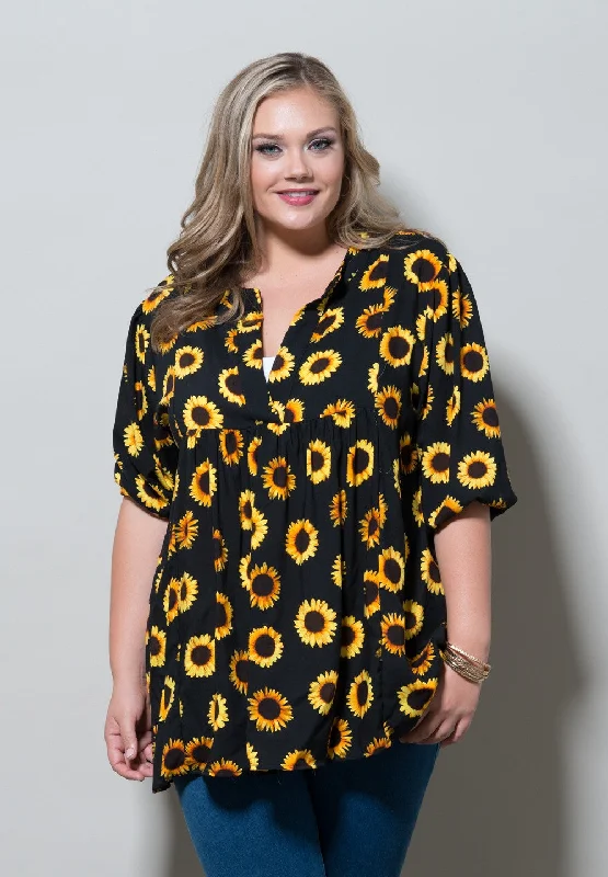 Plus Size Women Long Sleeve Top for a Flattering and Comfortable FitBlossom Tunic
