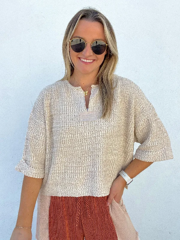 Lace - Trimmed Women Long Sleeve Top for an Elegant LookThe Lauren Sweater Vest - OATMEAL Lace - Trimmed Women Long Sleeve Top for an Elegant LookThe Lauren Sweater Vest - OATMEAL