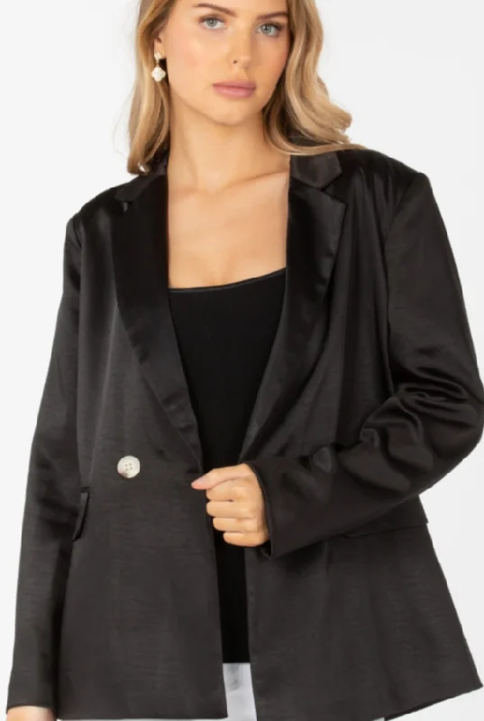 Black Satin Blazer