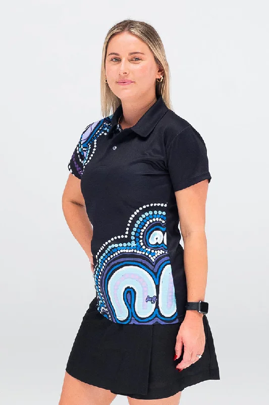 Koorrookee 'Grandmother' UPF50+ Black Bamboo Essence Polo Shirt