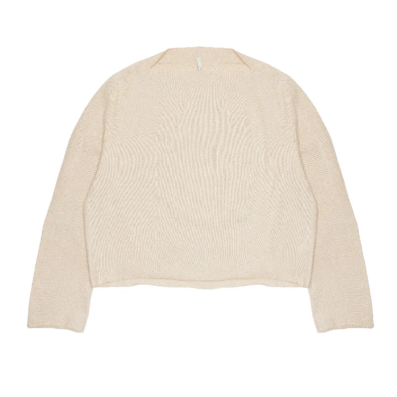 V - Neck Women's Ribbed Wool Sweaters for FallBoboutic Silk Blouse in Powder