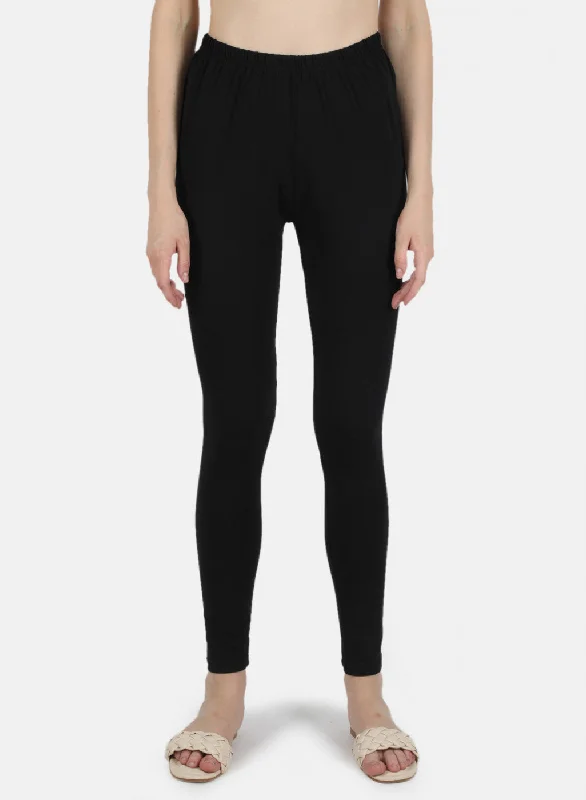 Women Black Plain Legging