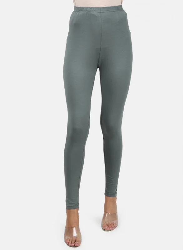 Womens Grey Plain Legging