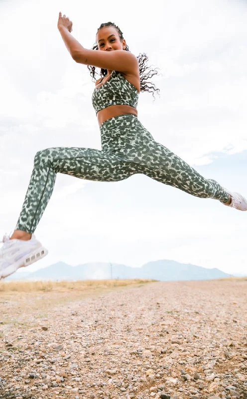 Women's Tight Trousers with Rhinestone Embellishments in Silver for a Sparkly LookVitality Pulse™ Pant - Olive Feline Women's Tight Trousers with Rhinestone Embellishments in Silver for a Sparkly LookVitality Pulse™ Pant - Olive Feline
