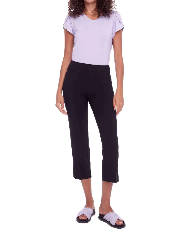 Women's Tight Trousers with Drawstring Waist in Khaki for a Relaxed and Adjustable FitSolid Palermo Cropped Pant In Black Women's Tight Trousers with Drawstring Waist in Khaki for a Relaxed and Adjustable FitSolid Palermo Cropped Pant In Black