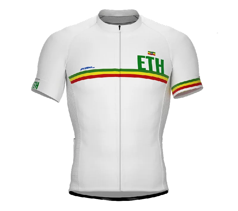 Ethiopia White CODE Short Sleeve Cycling PRO Jersey for Men and Women