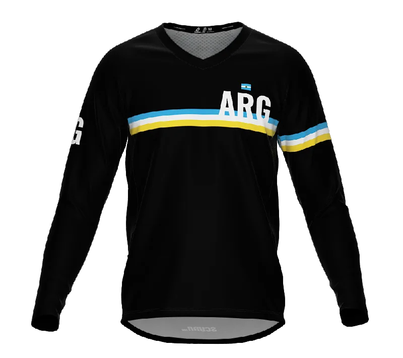 MTB BMX Cycling Jersey Long Sleeve Code Argentina Black for Men and Women