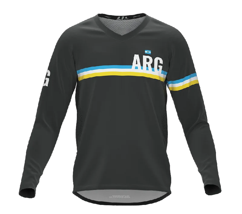 MTB BMX Cycling Jersey Long Sleeve Code Argentina Gray for Men and Women