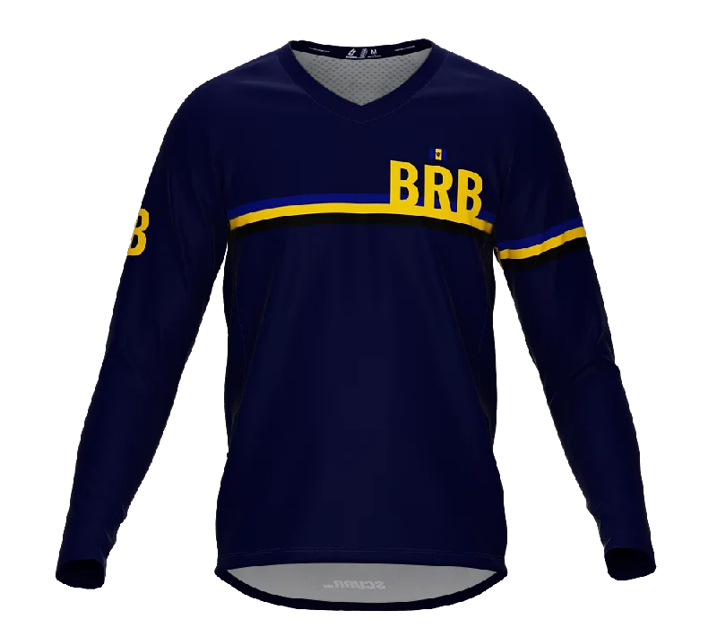 MTB BMX Cycling Jersey Long Sleeve Code Barbados Blue for Men and Women