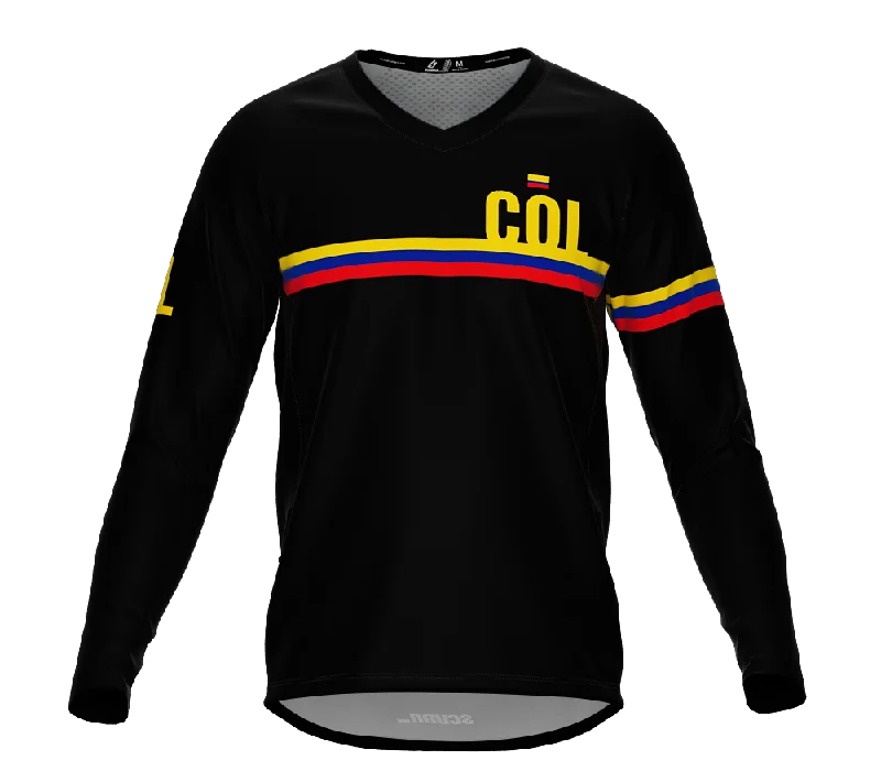 MTB BMX Cycling Jersey Long Sleeve Code Colombia Black for Men and Women