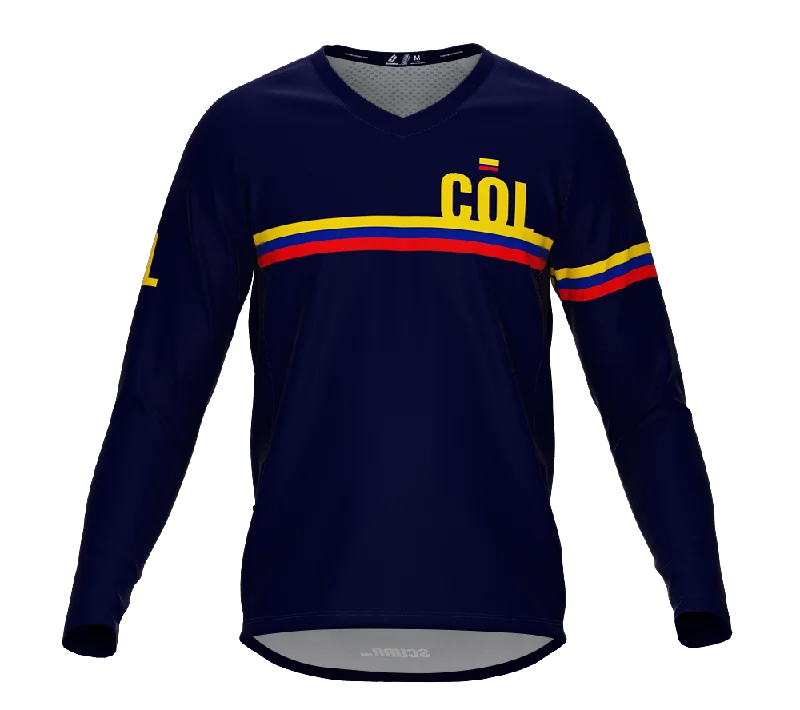 MTB BMX Cycling Jersey Long Sleeve Code Colombia Blue for Men and Women