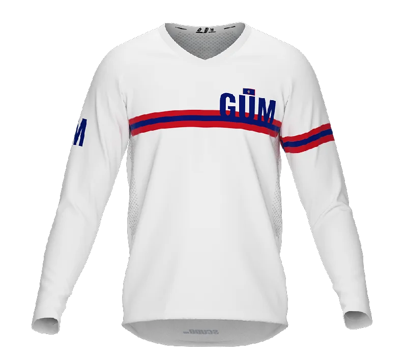 MTB BMX Cycling Jersey Long Sleeve Code Guam White for Men and Women