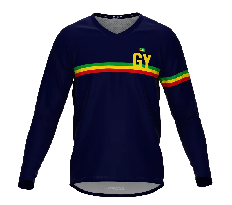 MTB BMX Cycling Jersey Long Sleeve Code Guyana Blue for Men and Women