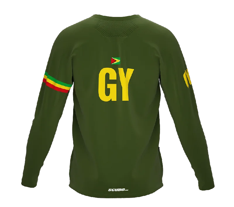 MTB BMX Cycling Jersey Long Sleeve Code Guyana Green for Men and Women