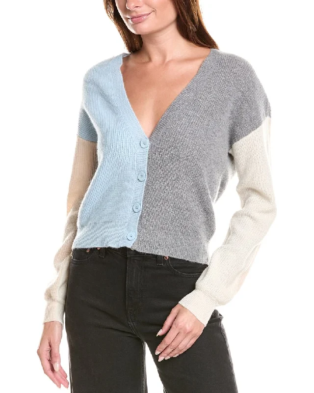 27 Miles Malibu Colorblock Cropped Cashmere Cardigan