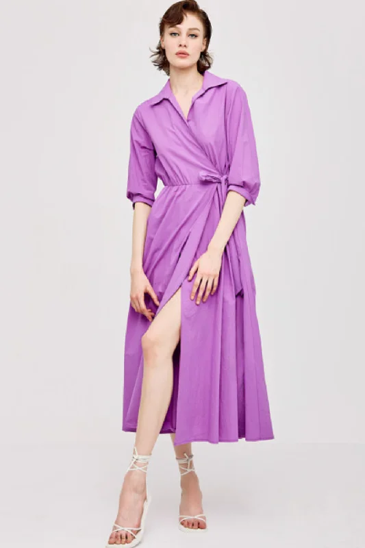 Access Fashion Violet Wrap Dress