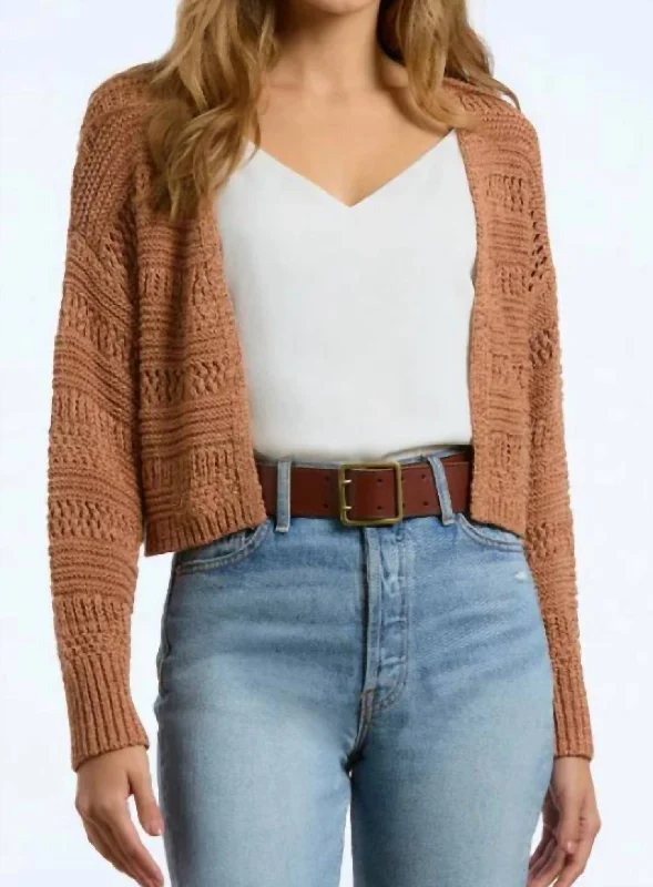 Andrea Crochet Cardigan In Walnut